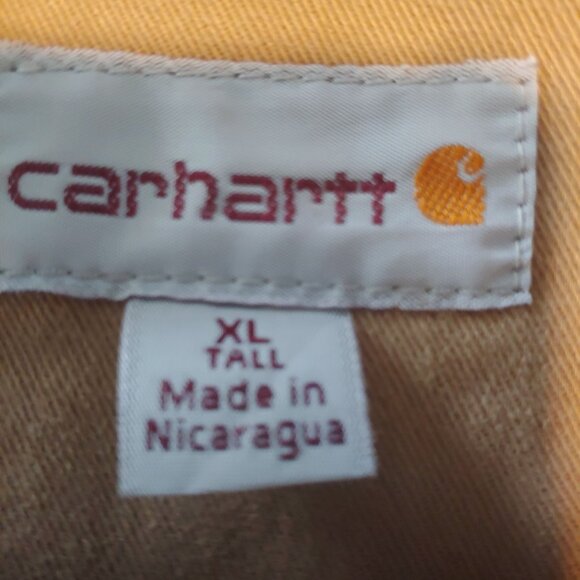 Carhartt Button Up Shirt Mens XL Rugged Flex Original Fit Tan Khaki Pocket - Picture 10 of 12
